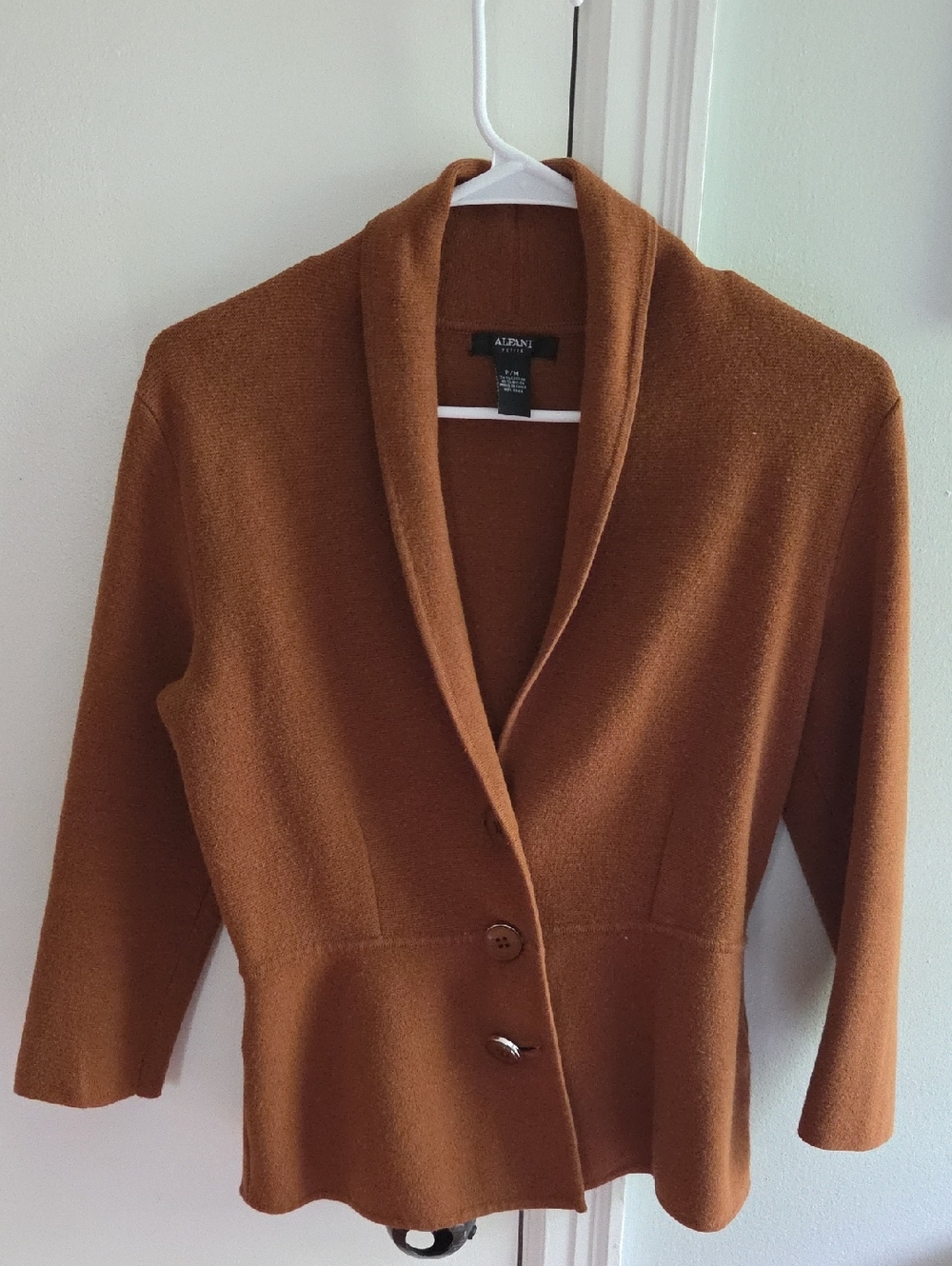 Alfani Rust Brown Shawl-Collar Button Front Jacket